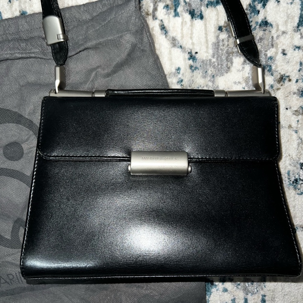 Mandarina Duck Black Leather Handbag